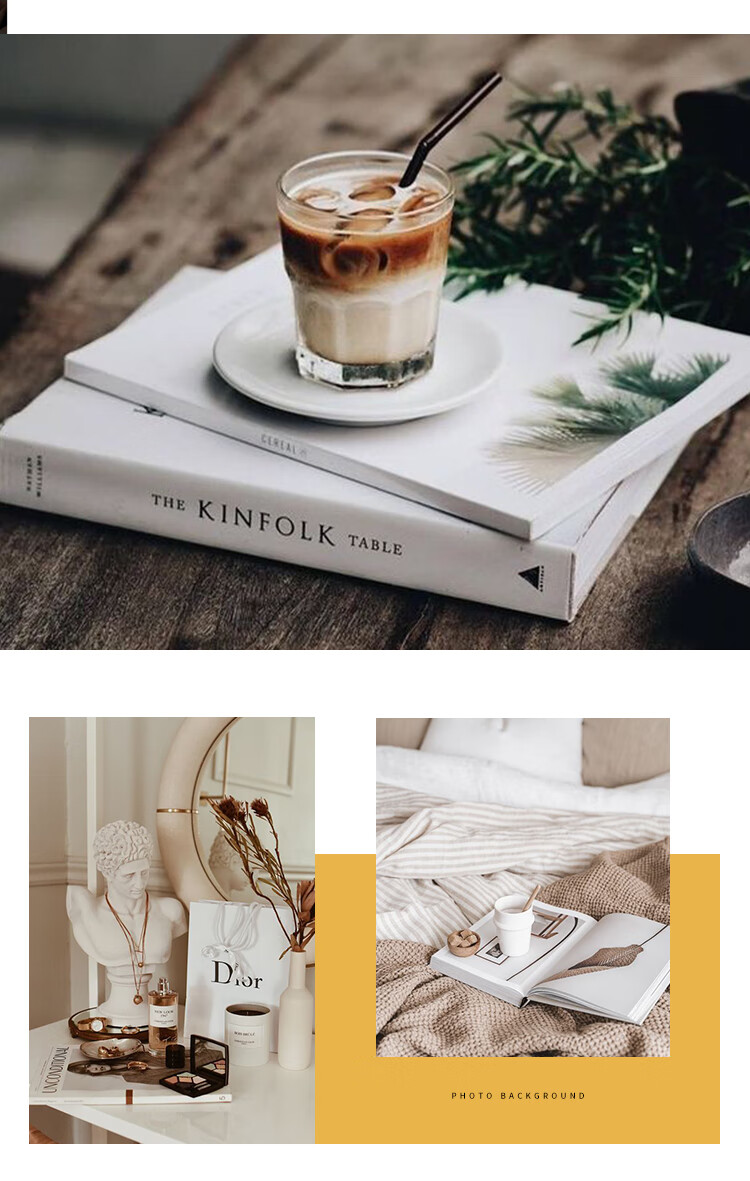 ins摆拍杂志书本 拍照道具英文书摄影背景软装饰卡片欧美封面杂志 米