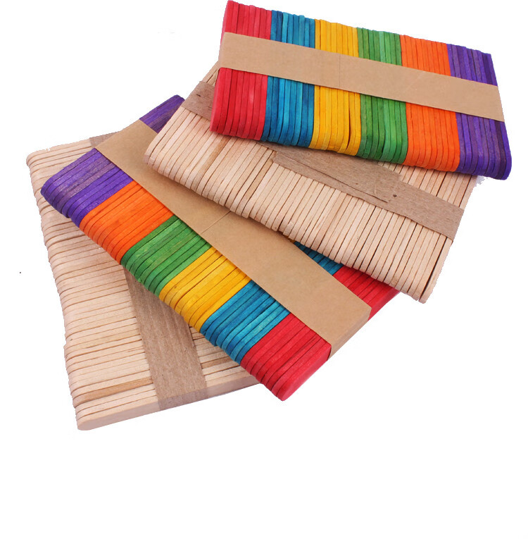 雪糕棒手工diy糕棒制作建筑模型材料冰激凌棒冰棍棒棍木棒 彩色150*1.