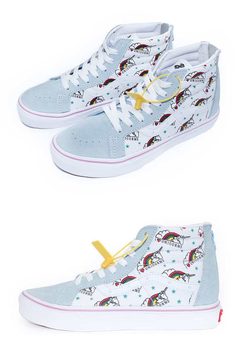 vans范斯官方独角兽高帮帆布鞋女鞋秋冬季蓝色休闲情侣板鞋男大码女鞋