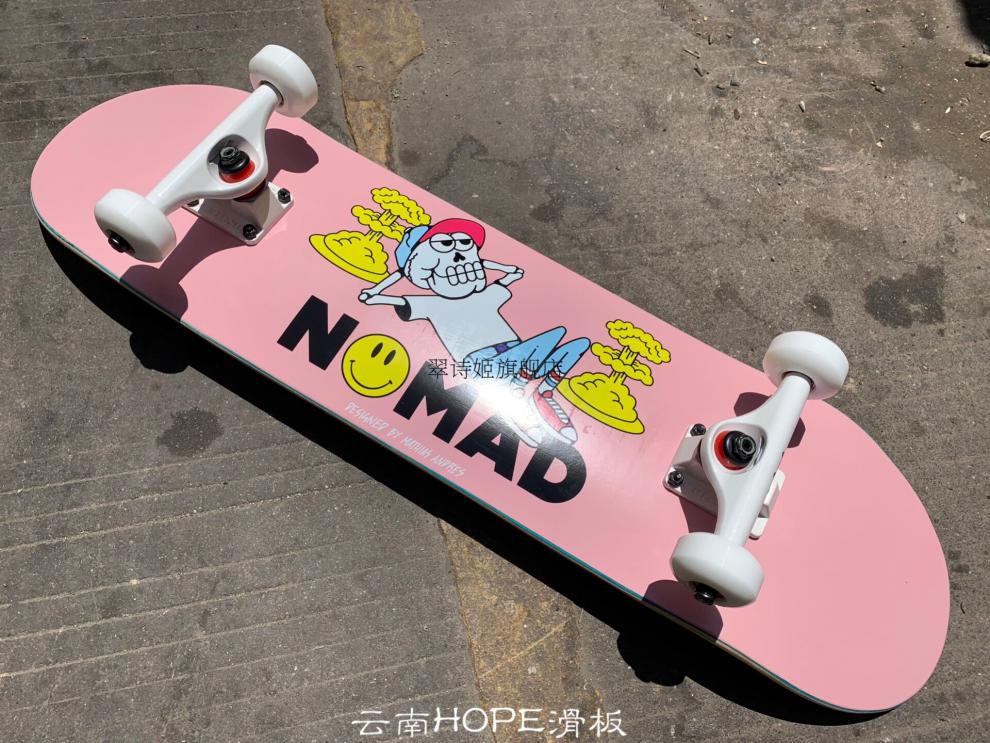 nomad droshky滑板 初学者青少年成人滑板 全滑板 红色 nomad黑【图片