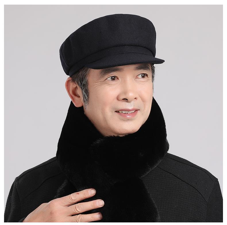 贝佳淑新品老式中山帽中老年帽子男士爷爷平顶帽老头鸭舌帽春秋保暖
