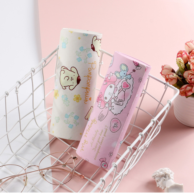 择初儿童眼镜盒男女卡通可爱便携防压抗压学生眼睛盒浅紫角落生物