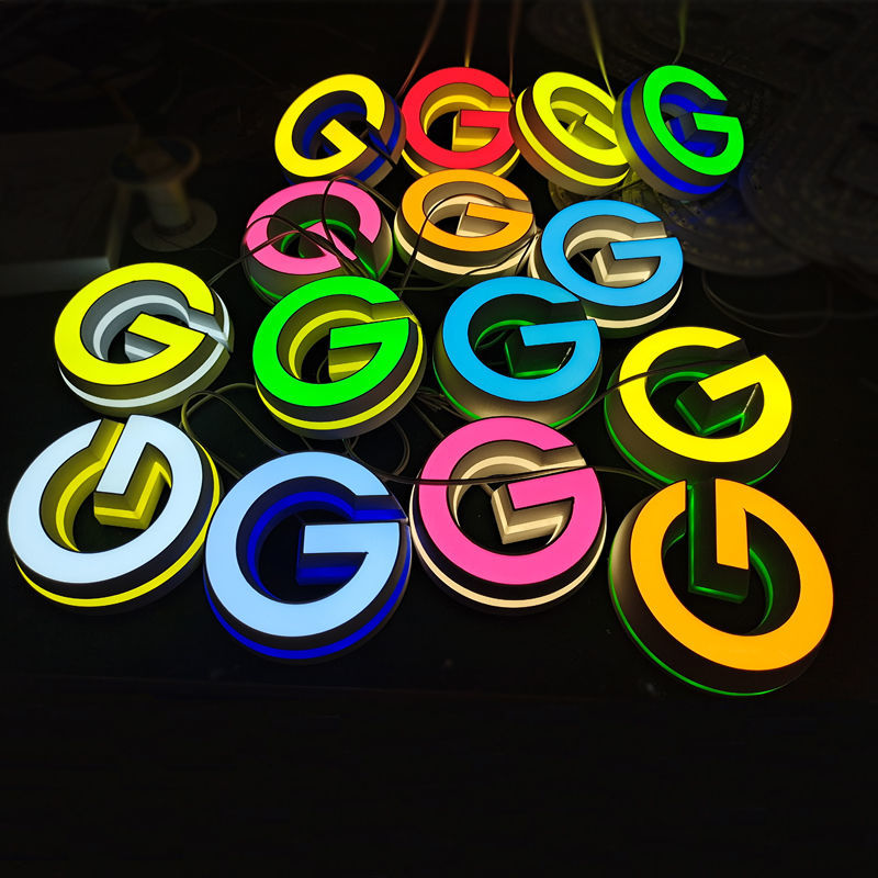 招牌门头3d发光字定做logo亚克力迷你字不锈钢背无边发光字 3d超级字