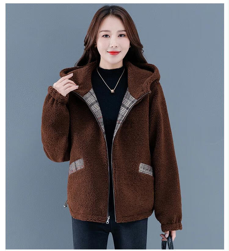 过年款高档可双面穿抓绒衣绒外套女短款秋冬百搭加绒加厚2021年新款