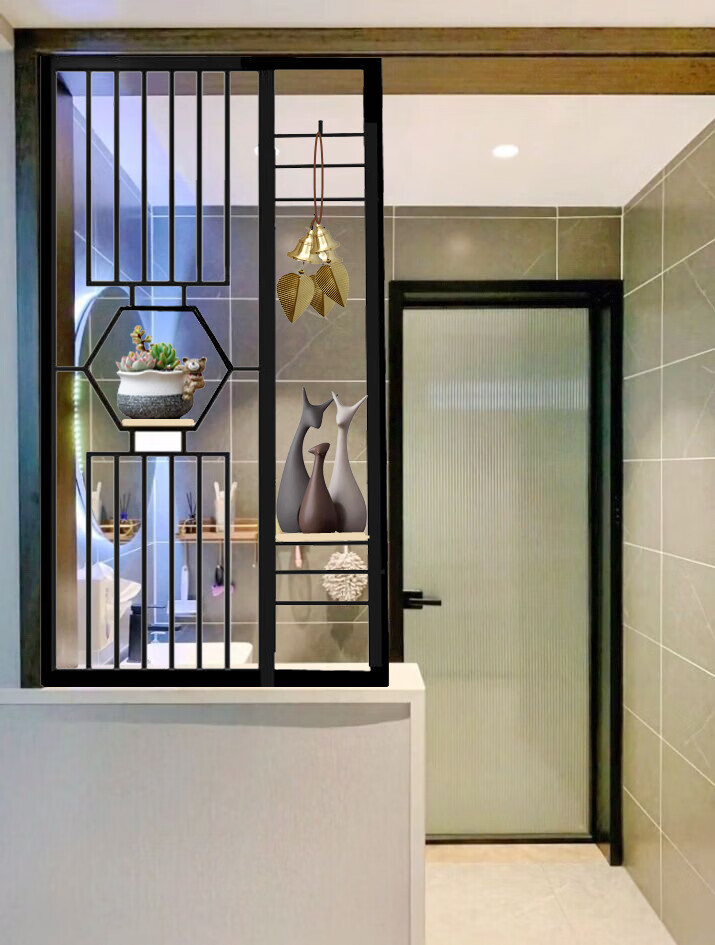 卫生间干区隔断柜 铁艺隔断定制入户餐客厅玄关现代轻