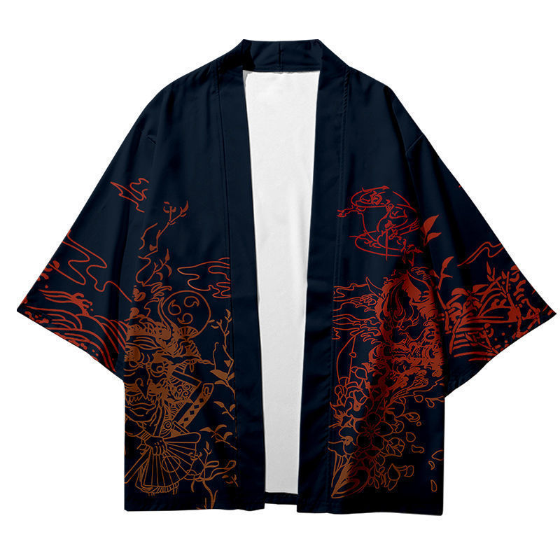 帝伯鲨百鬼夜行印象般若短袖五分袖羽织开衫外套和服男女动漫周边衣服