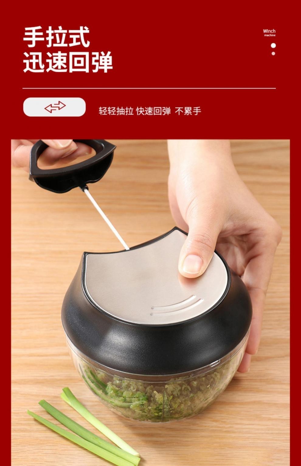 6596家用手动捣蒜器小型多功能快速切蒜绞肉碎菜蒜泥器创意厨房小