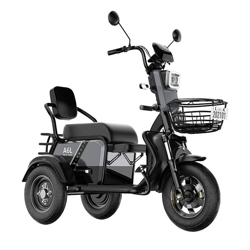 锂电池三轮电瓶车骑驰侠 宝石灰 48v锂电智能仪表专用裸车600w【图片