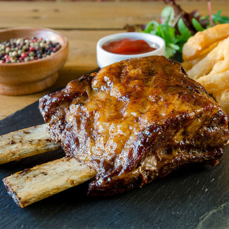 炭烤牛排烤牛肋排呼伦贝尔黄标牛排牛仔骨现烤加热即食500g炭烤牛排