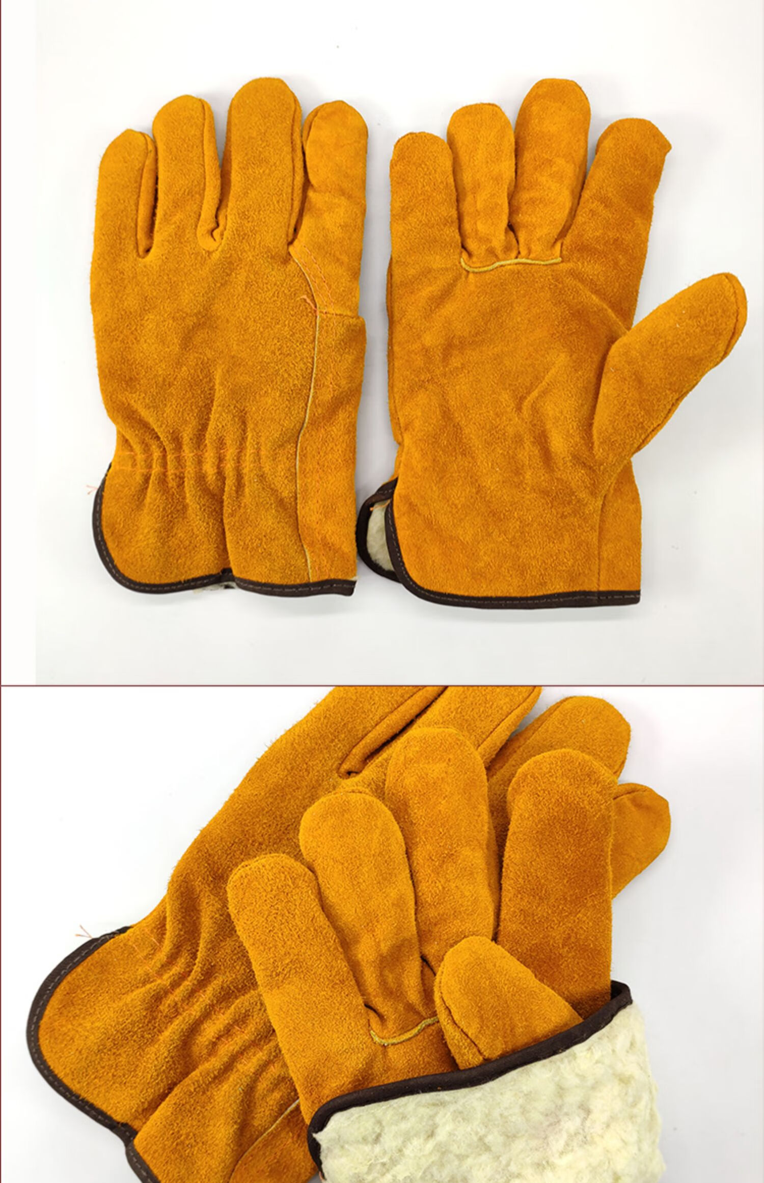 惠利得 电焊手套牛皮耐高温短款皮电焊工专用焊工防烫耐磨软牛皮劳保