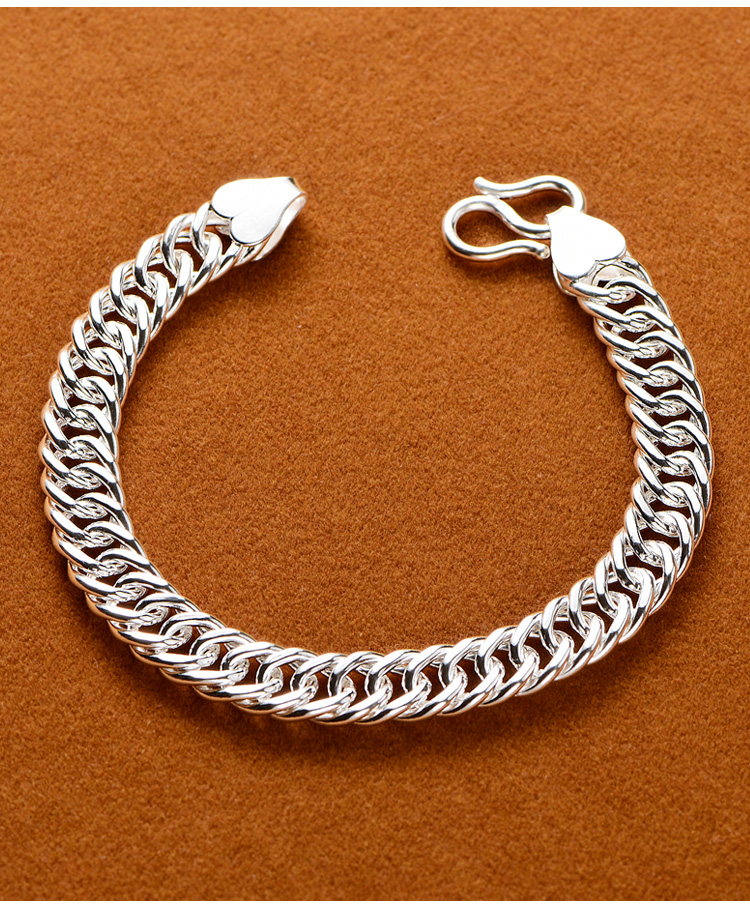 足银实心男士马鞭手链【图片 价格 品牌 报价】-京东