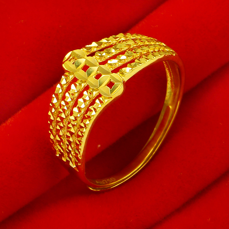 520礼物情人节礼物珠宝黄金戒指女款18k金子开口送妈妈时尚au750戒指