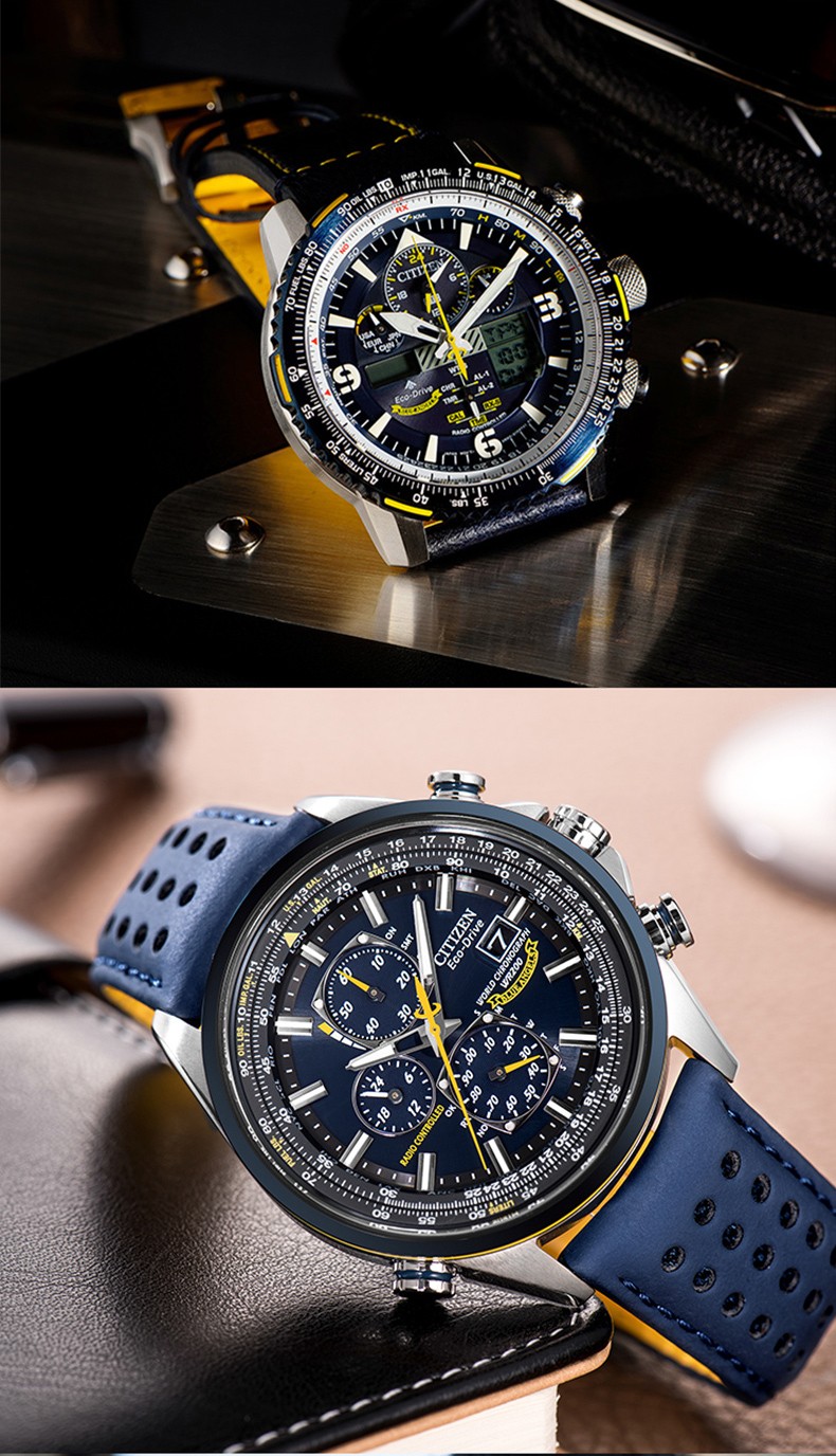 西铁城citizen手表男光动能蓝天使一代二代空中之鹰男士石英腕表多局