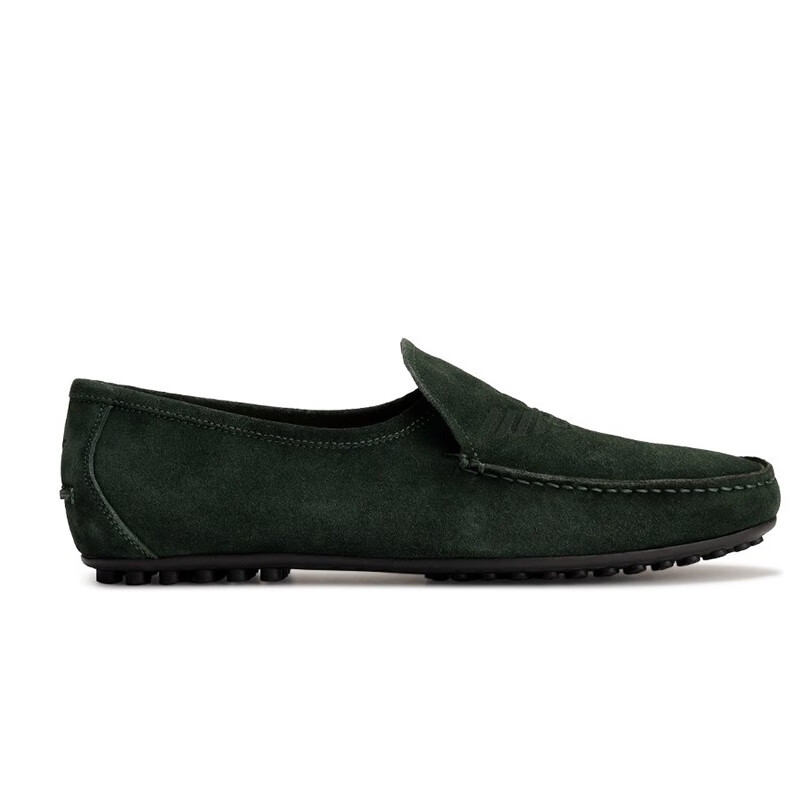 emporioarmani阿玛尼男鞋男士平底豆豆鞋休闲鞋墨绿色6英码