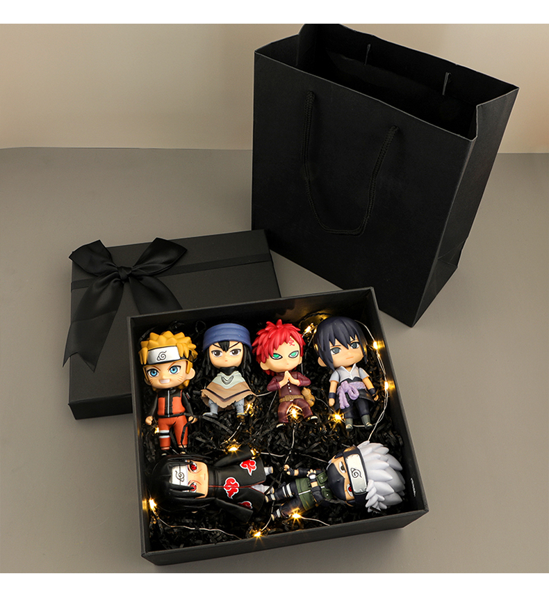 火影忍者手办q版公仔摆件礼盒装鸣人佐助卡卡西我爱罗鼬卡通礼物18代