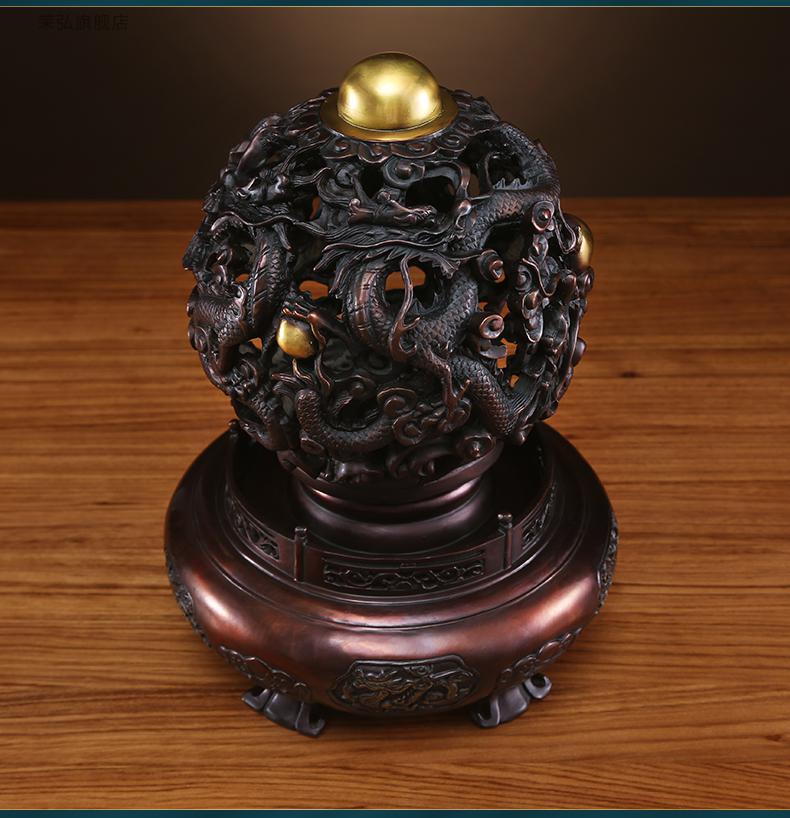 纯铜九转乾坤鼎摆件铜欣祥全铜九转乾坤鼎家居装饰品摆设客厅玄关办公