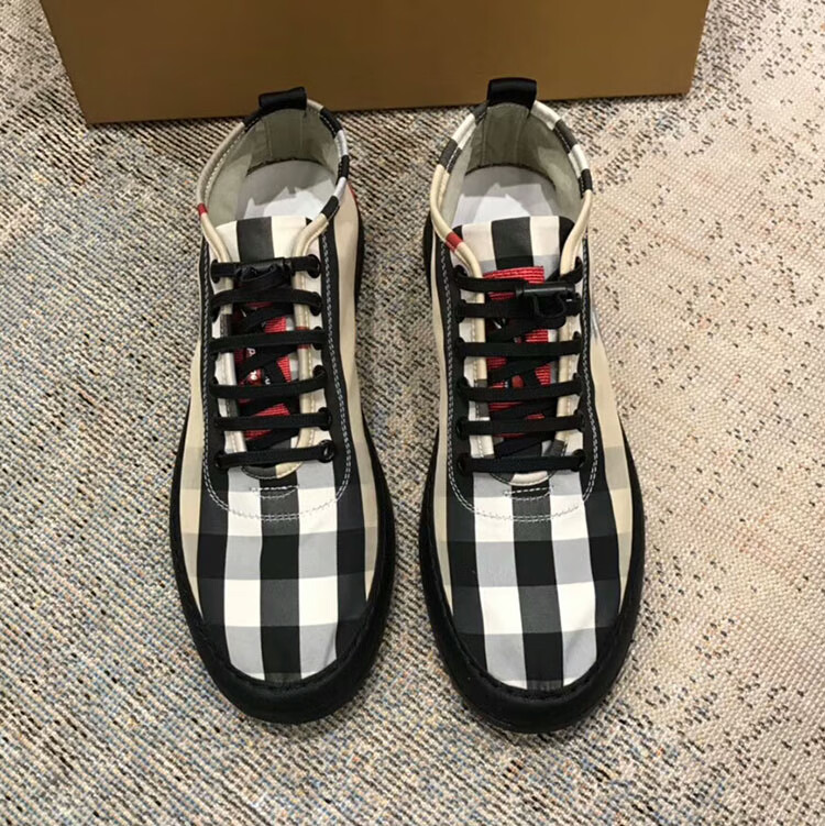 芭寳莉 巴伯莉tb家格纹格子欧洲站男鞋格子帆布鞋轻便软底透气懒人