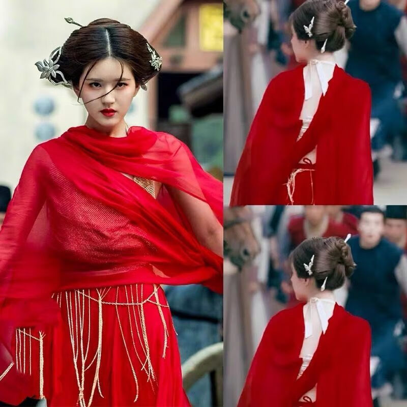 芊芊三公主同款汉服全套红色女子红古装仙女汉服红色陈芊芊同款全套xl