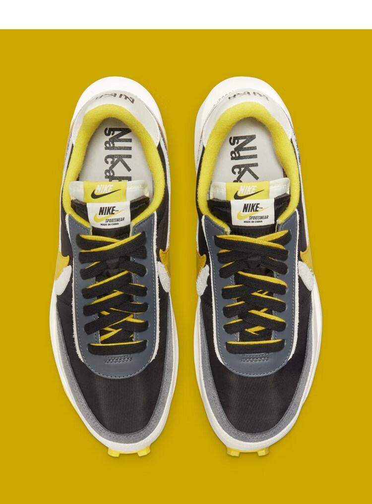 冠希三方联名解构灰白藤原浩闪电男鞋童女鞋跑步鞋 sacai藤原浩黑蓝