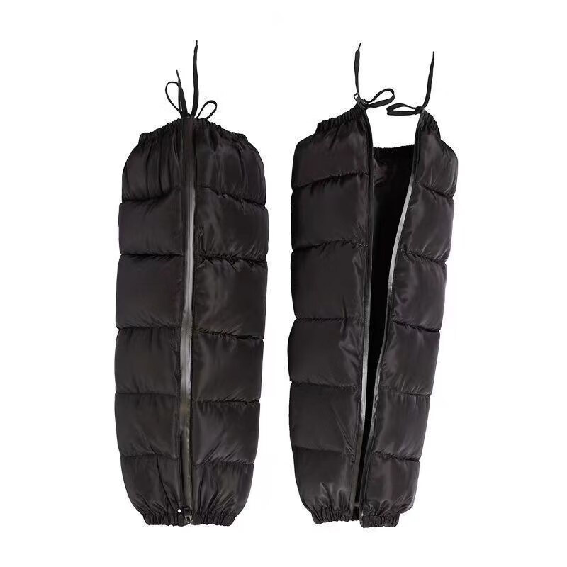 车护膝男女防风防寒挡风骑车骑行保暖护腿 加厚加精绒款【防水拉链】