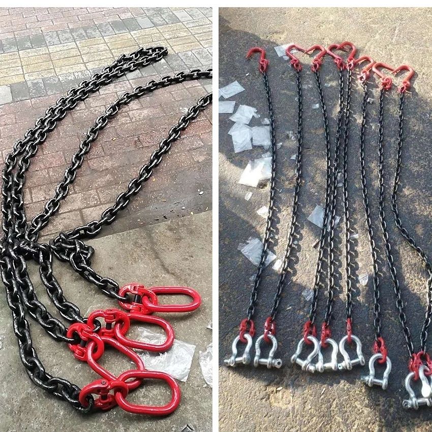 组合吊链吊索具起重铁链子吊车锰钢起重链铁挂钩链子模具吊环吊钩 链