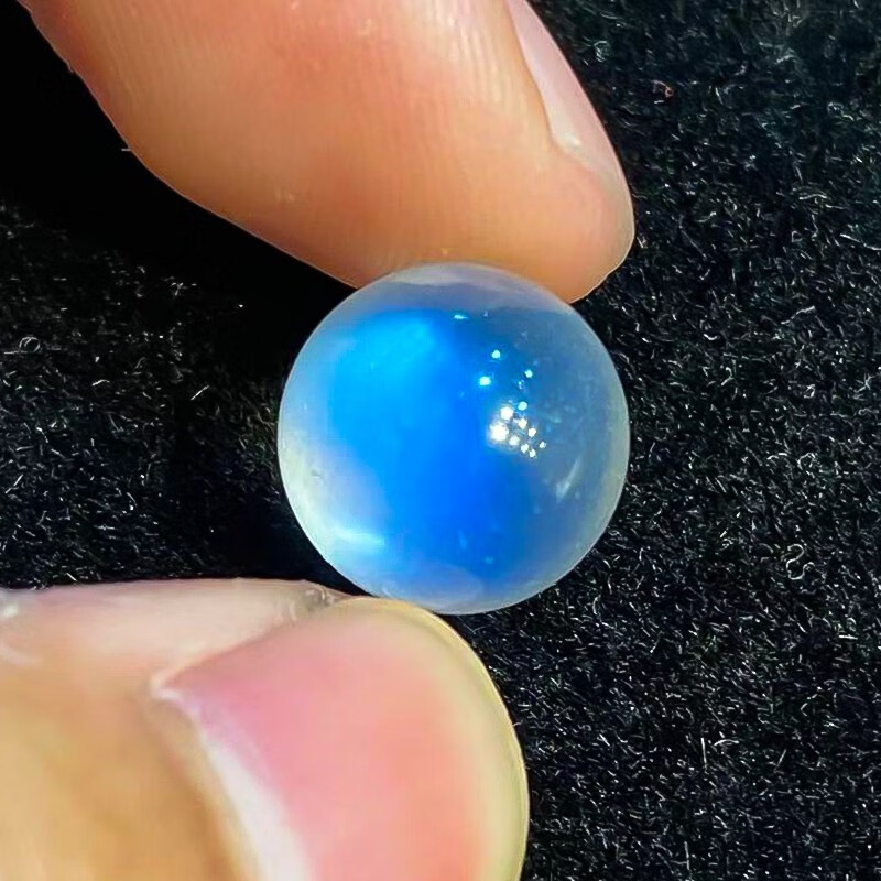 珠缘景翠7a收藏蓝月光散珠月光石单珠紫发晶无孔吊坠diy多宝手链配珠