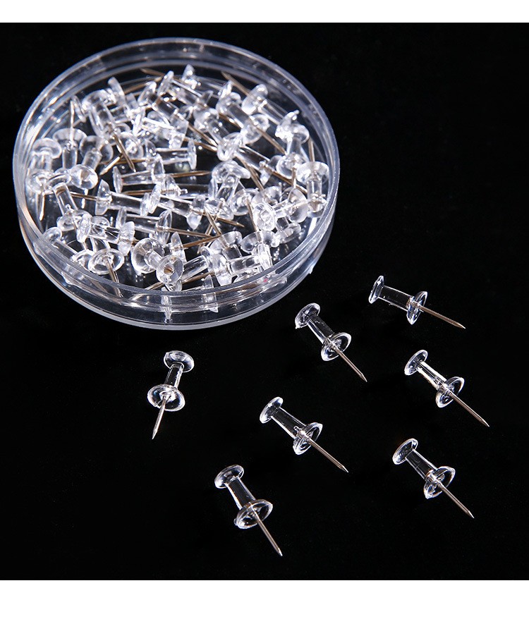 兰衍 工字钉 透明大头美工钉子软木留言绘画图钉 大头钉 工字钉 600个