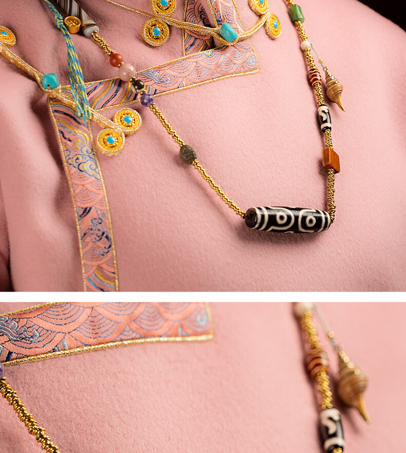 布达拉宫博物馆文创玛瑙西藏式6眼老天珠吊坠彩色多宝项链民族风男女