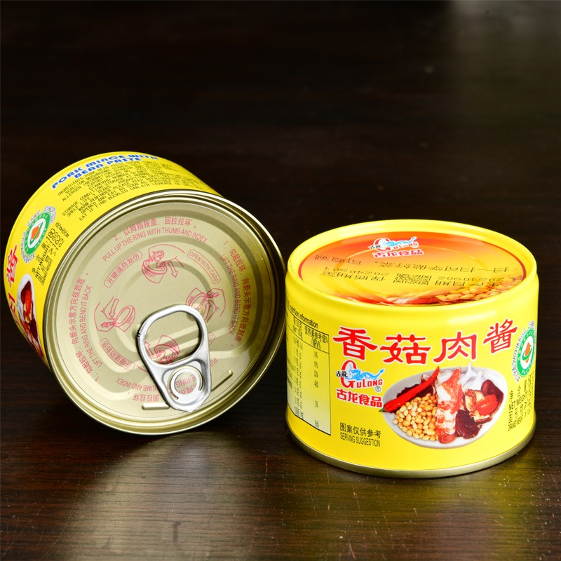 厦门古龙香菇肉酱罐头180g3罐组合装即食不辣下饭酱拌面拌饭酱香菇酱