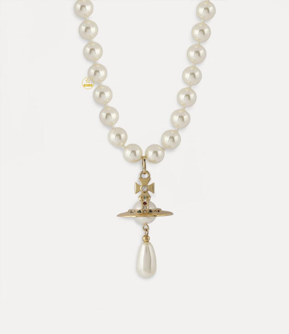 22新款西太后项链英国viviennewestwood薇薇安西太后土星经典珍珠项链