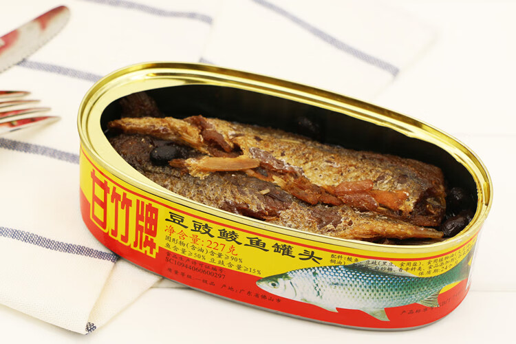 廣東特產豆豉鯪魚罐頭豆鼓魚香辣豆豉魚鳳尾魚罐頭即食魚肉豆豉魚