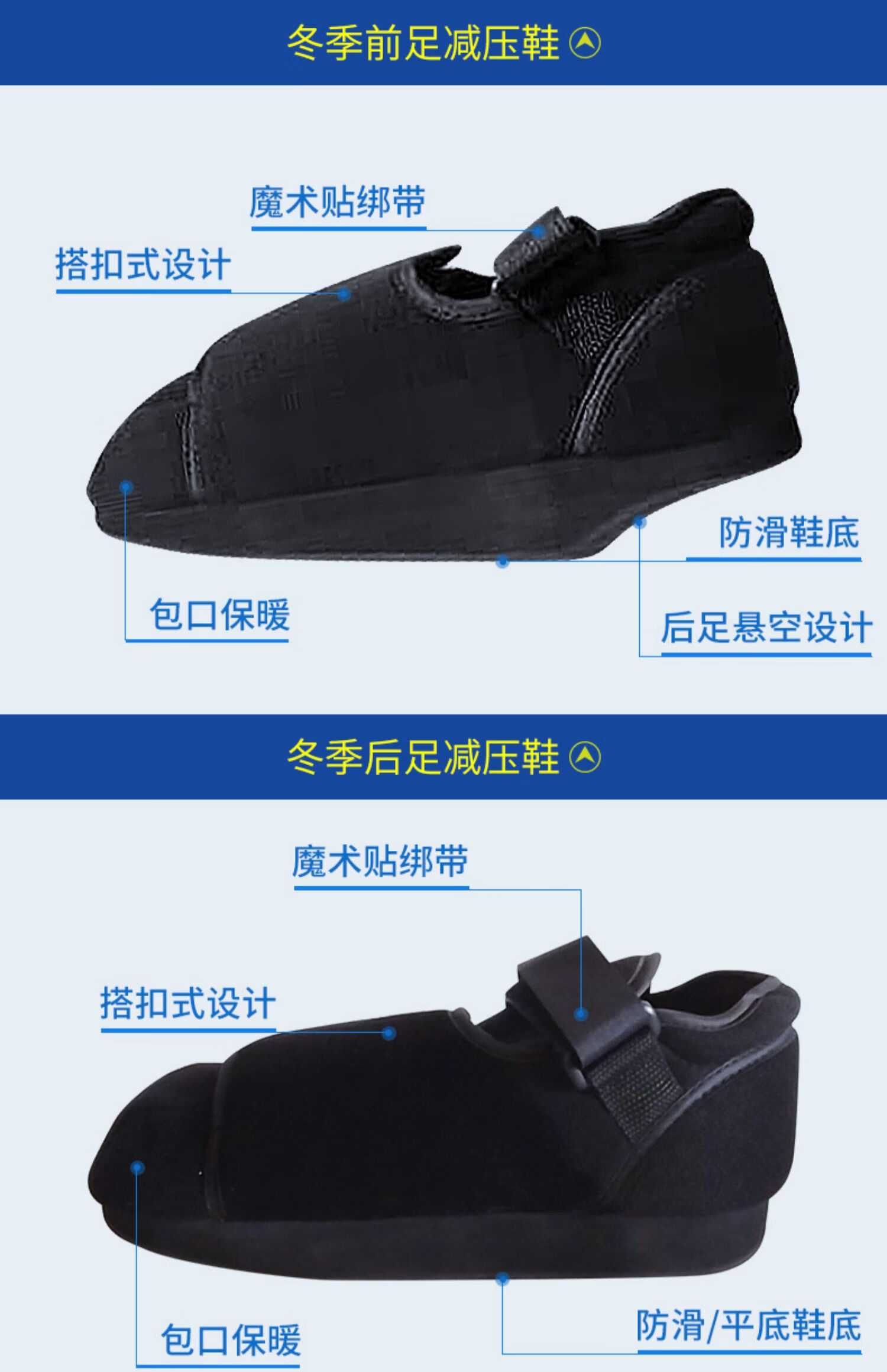 zotoyl前足减压鞋脚受伤拇趾骨折外翻术后专用走路石膏康复免负重鞋前