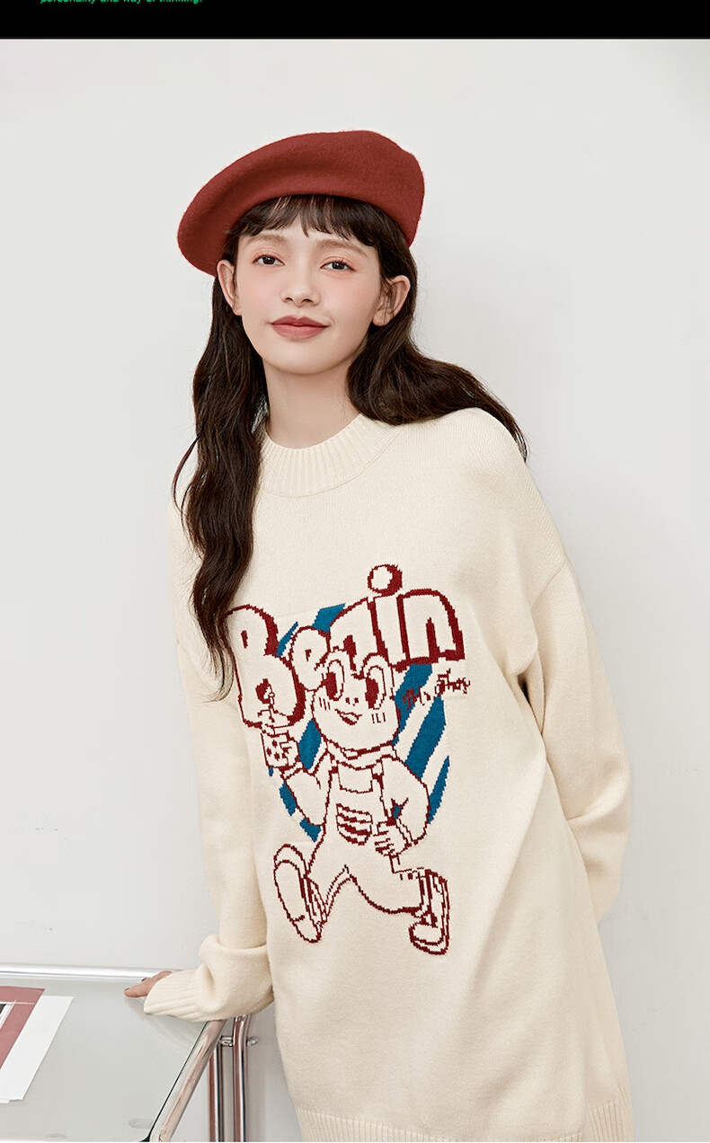 阔色软奶风半高领宽松毛衣外套女2021新款秋冬慵懒针织上衣杏色l