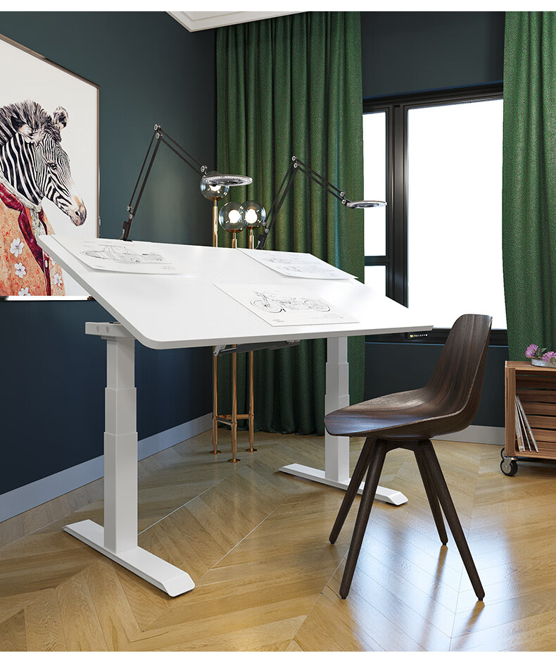 画画工作台智芯电动升降桌可倾斜绘图绘画书法桌设计师桌子工作台美术