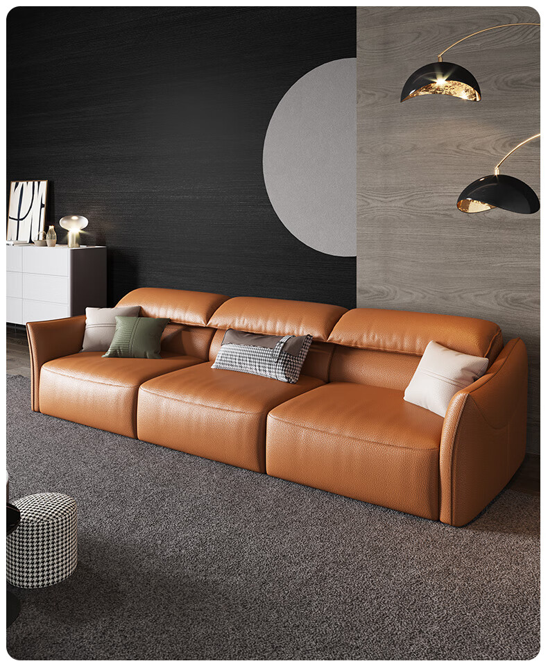 柯艺欧意式极简沙发小户型双三人位超纤皮客厅电动功能遥控两用沙发床