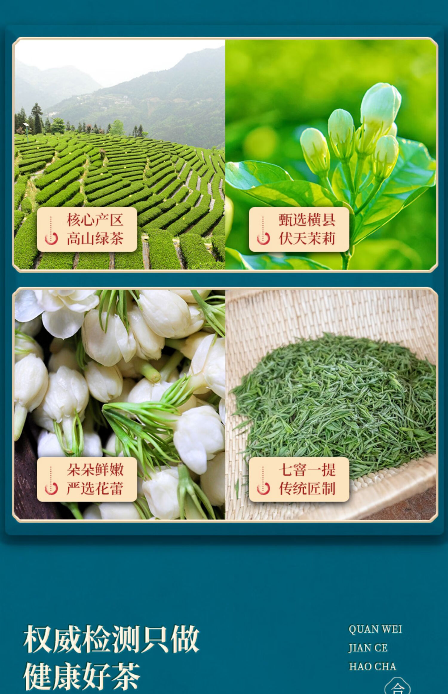 5折茶叶新茶上等绿茶茉莉花茶浓香型横县花茶罐装礼盒装125g【图片