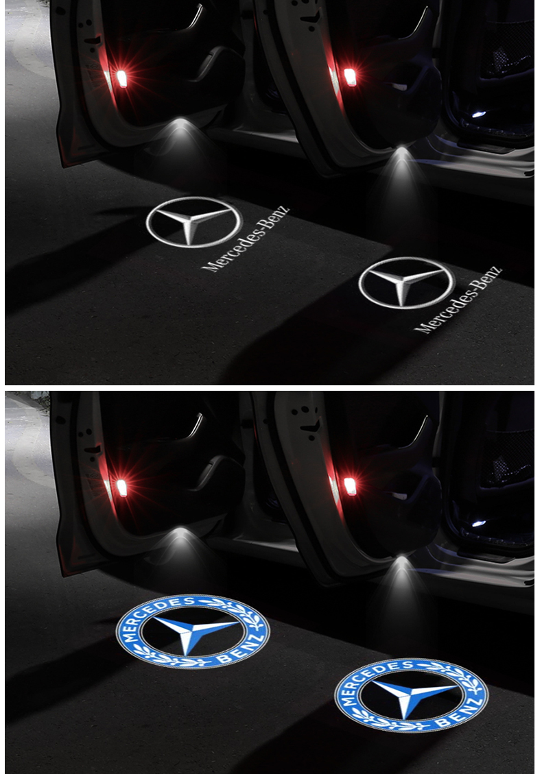 奔驰迎宾灯e级glc 新c级 gla级b级 r级s级 gle改装车门氛围投影灯 奔