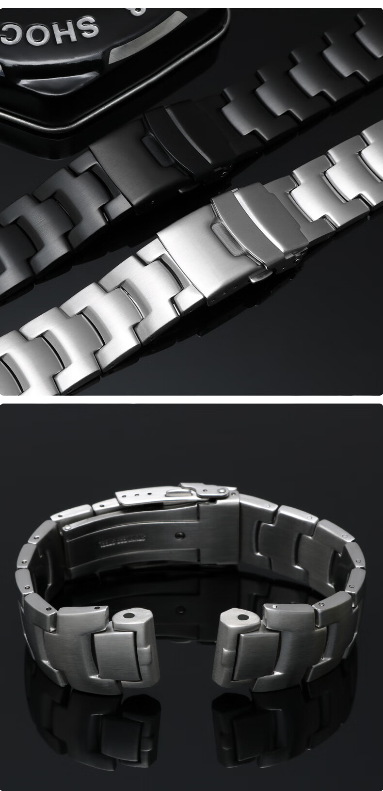 适用卡西欧protrekprw3000310060006100yprg300登山表带钢带钢色16mm