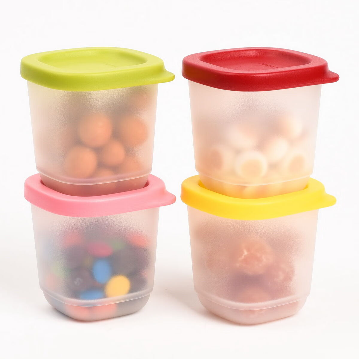 四个装特百惠零食盒保鲜盒迷你小可爱密封罐冷藏防潮盒子130ml零食盒4