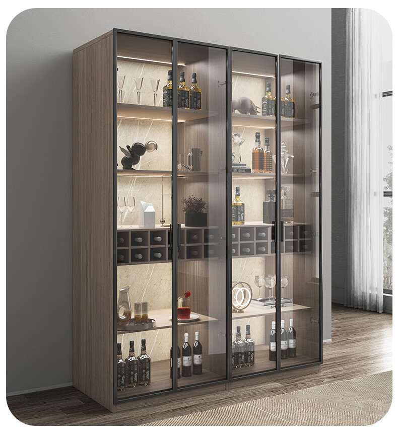 抢年前收货木月轻奢餐边柜靠墙客厅酒柜简约现代家用展示柜玻璃柜北欧