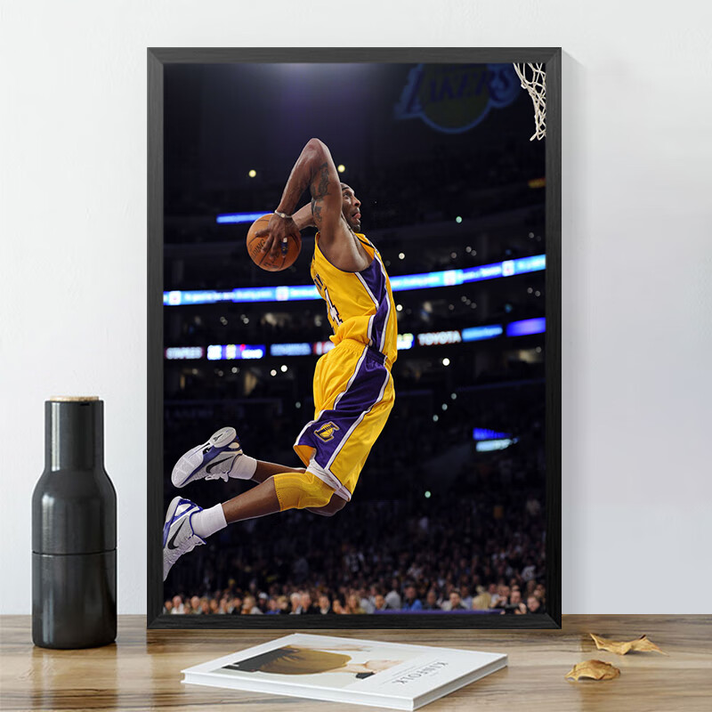 科比挂画nba湖人球星纪念球衣励志海报装饰画客厅卧室床头墙壁画 5 40