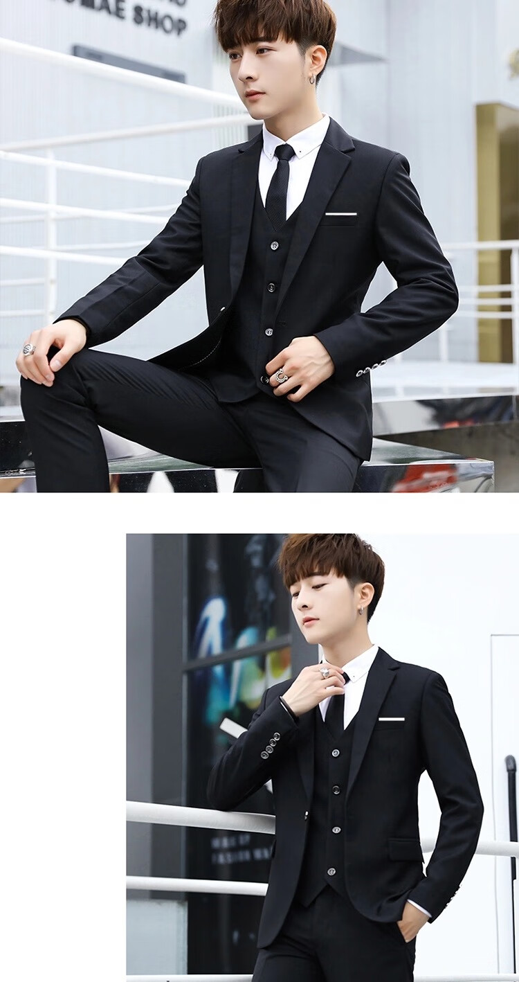 18岁青少年高中生成人礼服西装男生套装西服套装男士外套伴郎服新郎