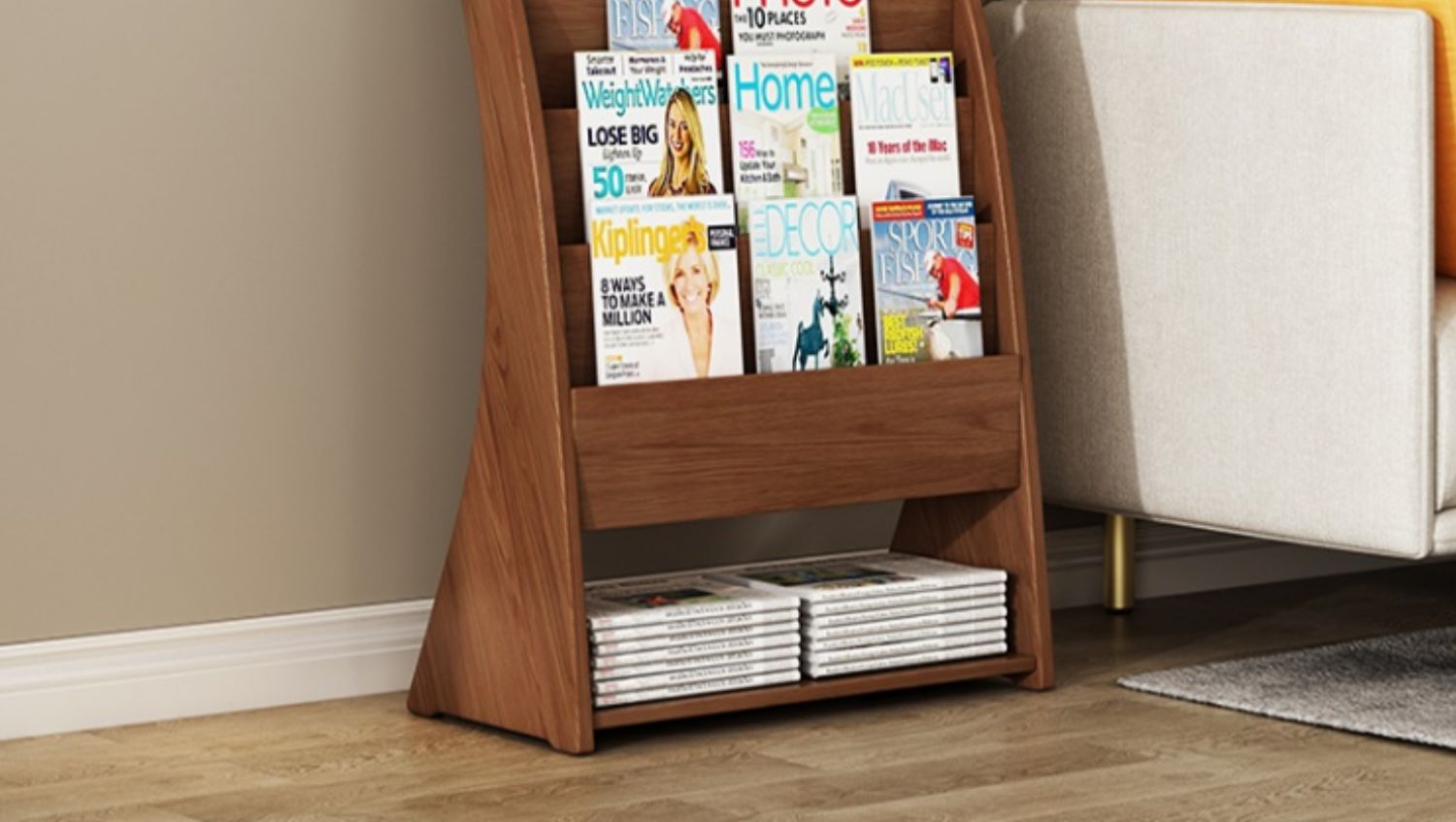 报架办公室报刊架报纸杂志架落地书架木质宣传架书架资料架展示架 98