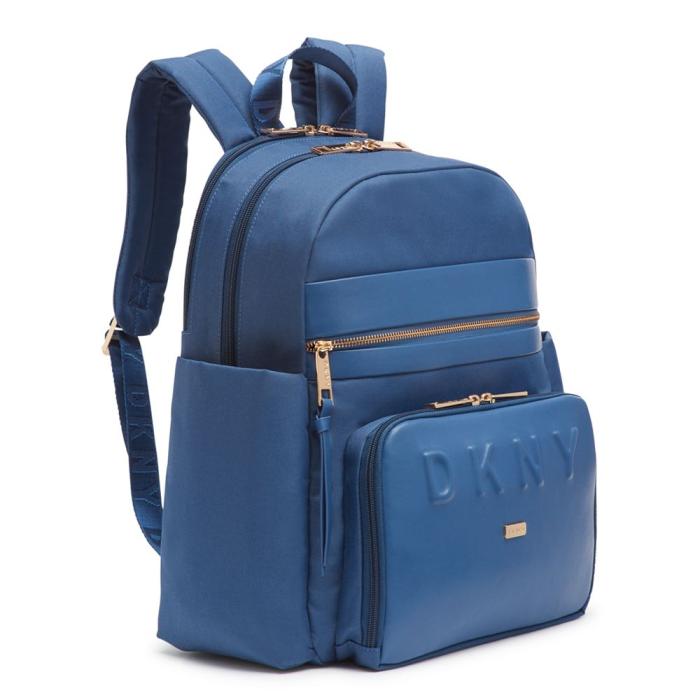 dkny唐可娜儿女士双肩包背包trademark轻便pu拉链休闲日常9950418红色