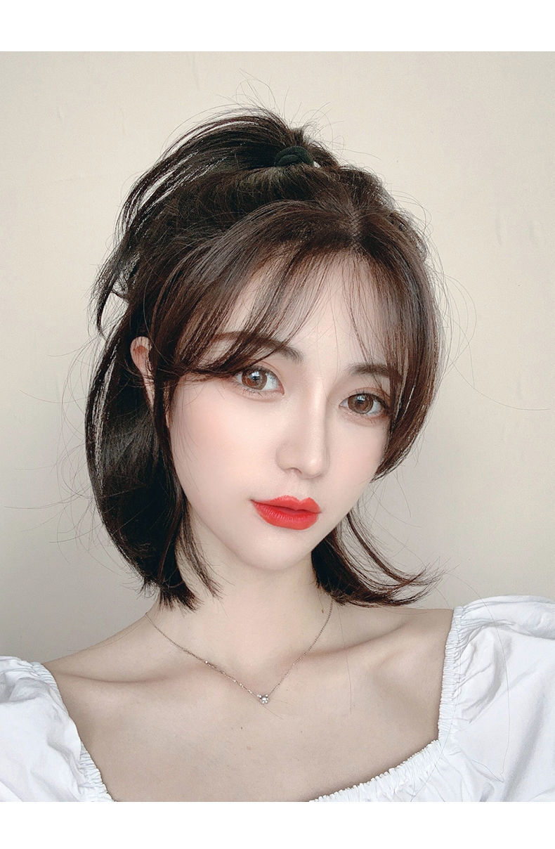 唐妮假发女中短发型中分波波头假发韩式短发蓬松bobo头气质短发全头套