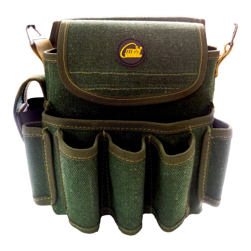 多功能电工工具包腰包牛津布小号加厚腰带弱电施工监控安装工具03军绿