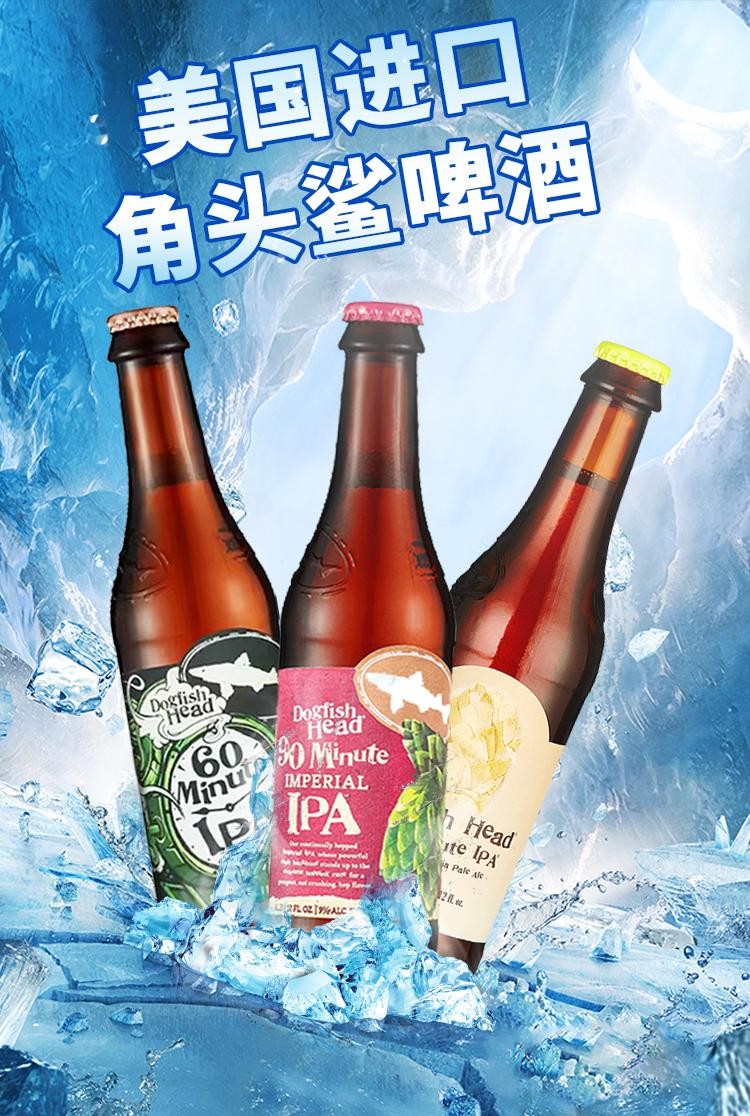 美国进口角头鲨dogfishhead精酿啤酒角头鲨120分钟355ml1瓶