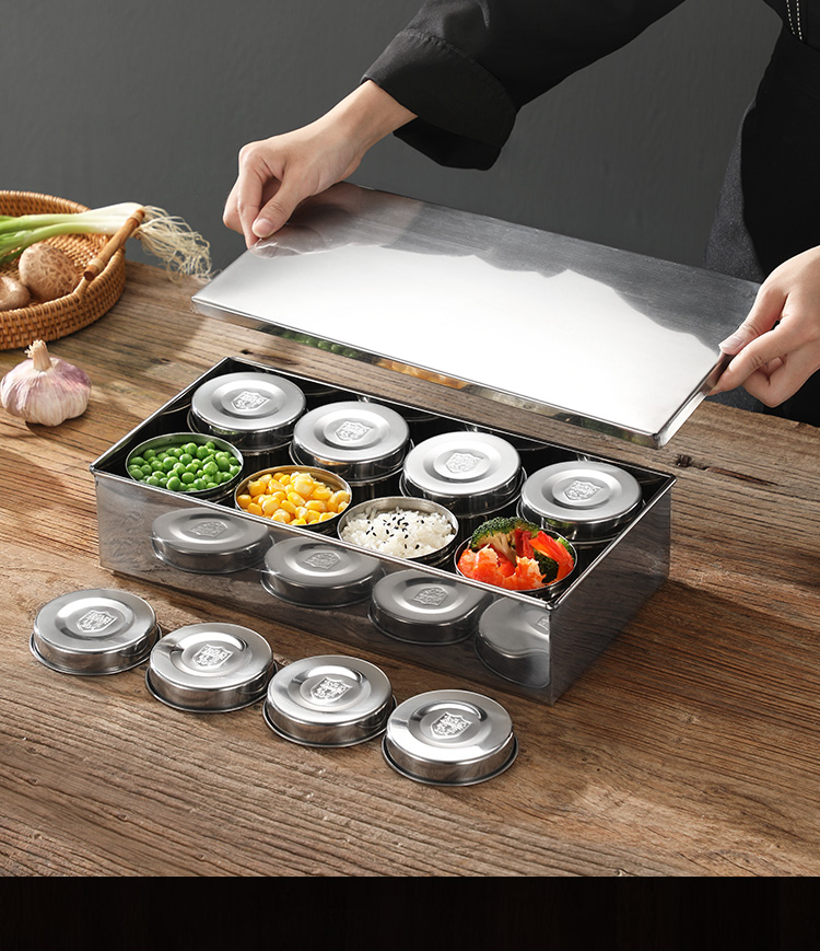 不锈钢留样盒幼儿园学校食堂厨房食物食品留样专用盒带盖套装12格304