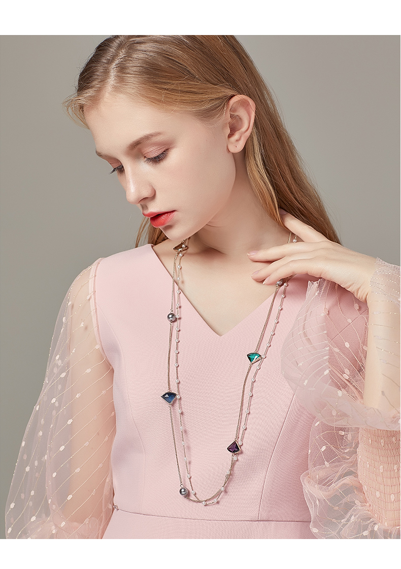 御弗衣链长款百搭衣服链子项链女2021年新款潮高档装饰配饰挂件三角