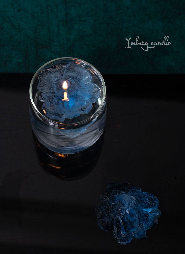 漂浮冰山果冻蜡烛果冻蜡创意漂浮冰山香薰蜡烛家居摆件给男友烛光表白
